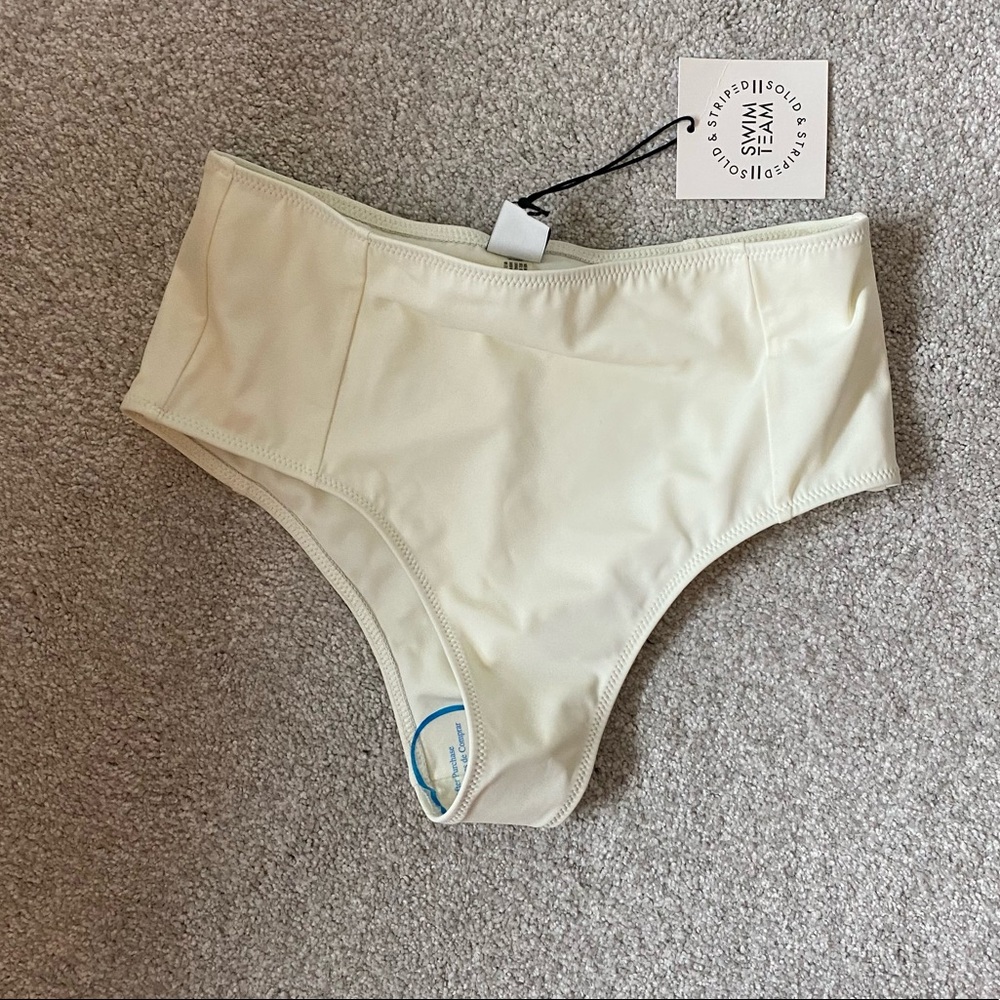 Solid & Striped High Rise Jessica White Bikini Bottom - Picture 2 of 2